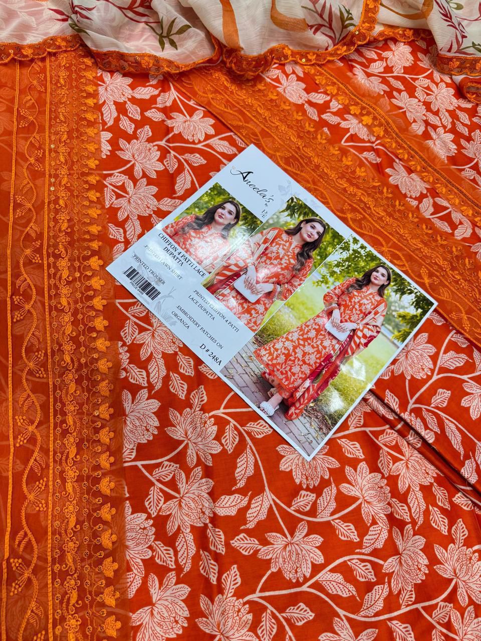 Amina's Collection Aneels Luxury Premium Printed Embroidered Lawn Suit