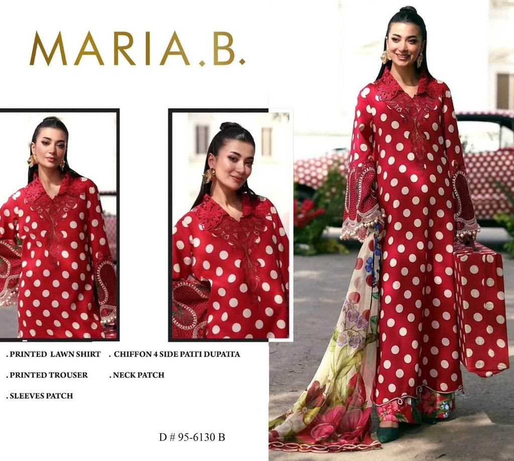 Amina's Collection Maria.B. Luxury Printed Embroidered Lawn Suit