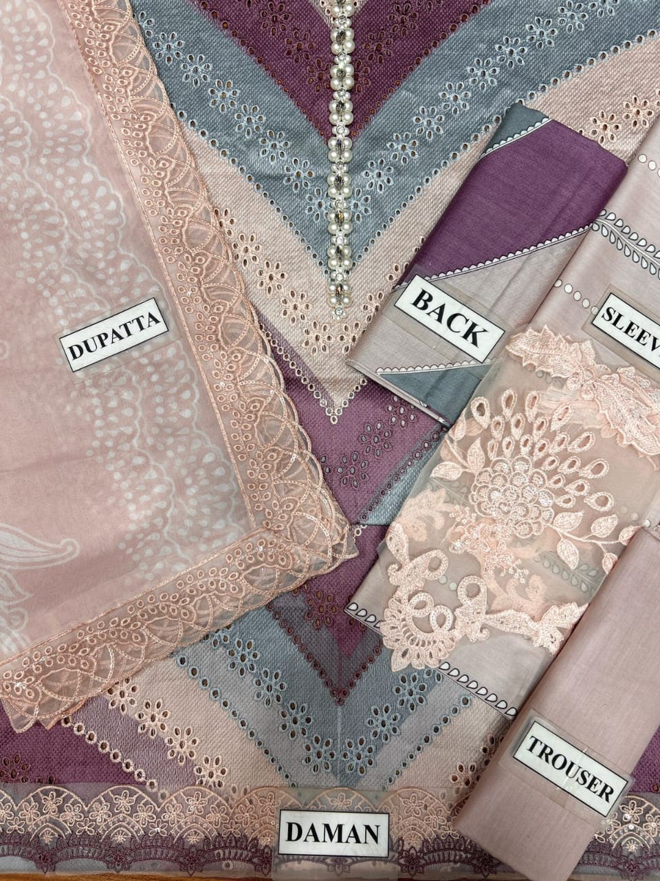 Amina's Collection Maria.B. DS-2612-B Luxury Chikankari Embroidered Lawn Suit
