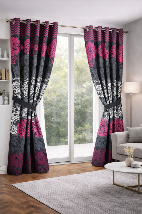 Amina's Collection Elegant Printed Home Curtains for Summer Living Spaces
