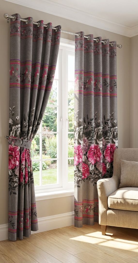 Amina's Collection Elegant Printed Home Curtains for Summer Living Spaces