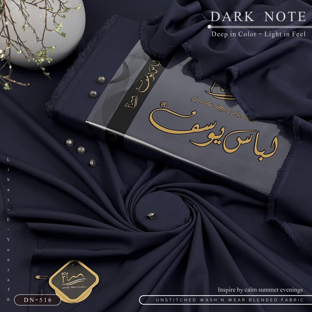 Amina’s Collection Presents Libas-e-Yousaf® Dark Note – Premium Unstitched Summer Wash’n’Wear | Luxury Collection 2026.