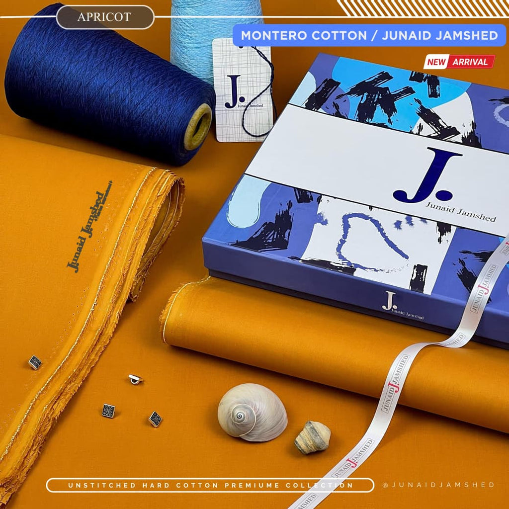 Amina’s Collection Presents Junaid Jamshed Montero – J• All Seasons Impressions Hard Cotton | Silver Finish | 4.5 Meters Unstitched Fabric |