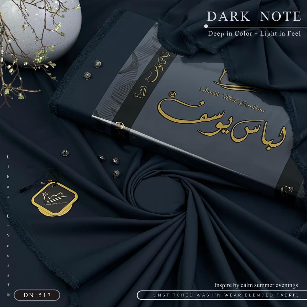 Amina’s Collection Presents Libas-e-Yousaf® Dark Note – Premium Unstitched Summer Wash’n’Wear | Luxury Collection 2026.