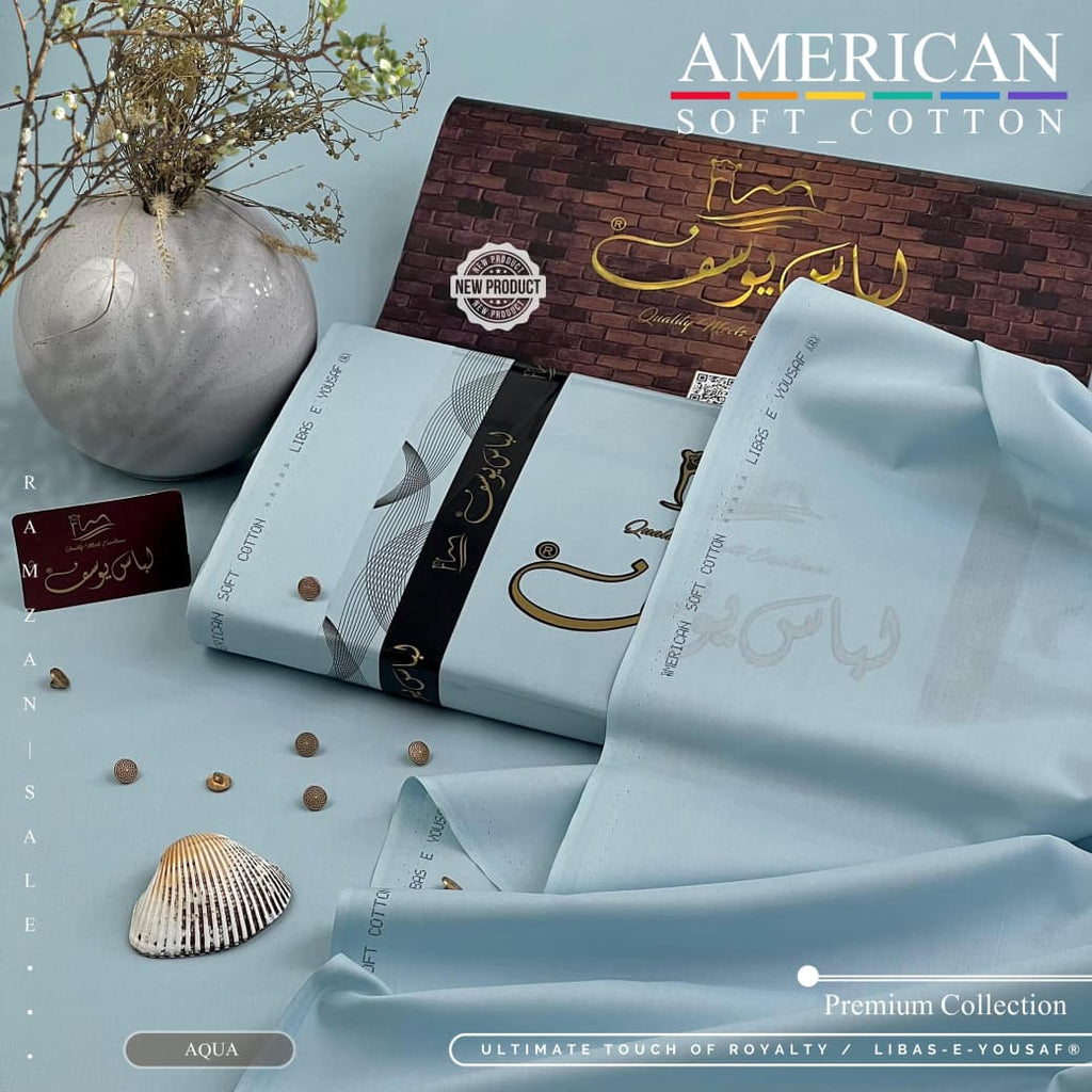 Amina’s collection Presents Libas-e-Yousaf American Soft Cotton – Premium Unstitched Men’s Fabric 4.5 Meters | Soft Cotton Wash & Wear | Wedding & Festive Collection 2026 .