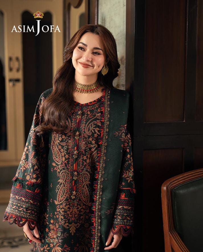 ASIMJOFA Premium Luxury Embroidered Lawn Suit | Amina's Collection