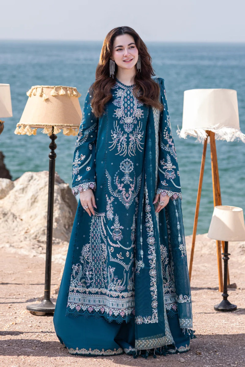 Amina's Collection Qalamkar Premium Luxury Embroidered Lawn Suit