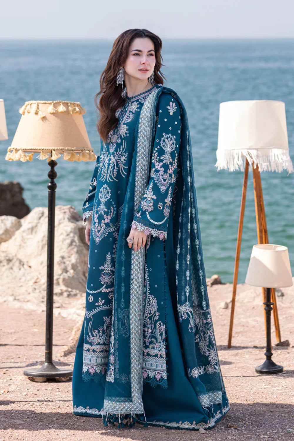 Amina's Collection Qalamkar Premium Luxury Embroidered Lawn Suit